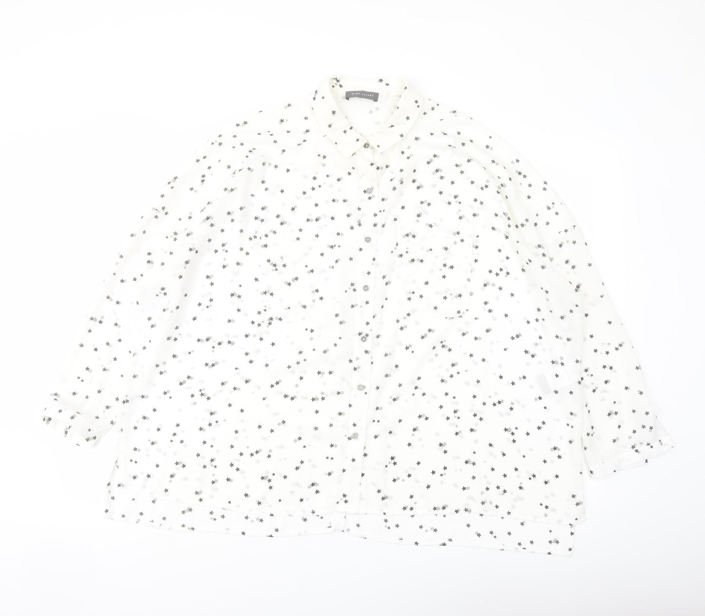 Mint Velvet Womens Ivory Geometric Polyester Basic Blouse Size 12 Collared