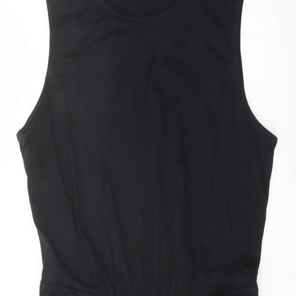 Marks and Spencer Womens Black Cotton A-Line Size 10 Round Neck Pullover