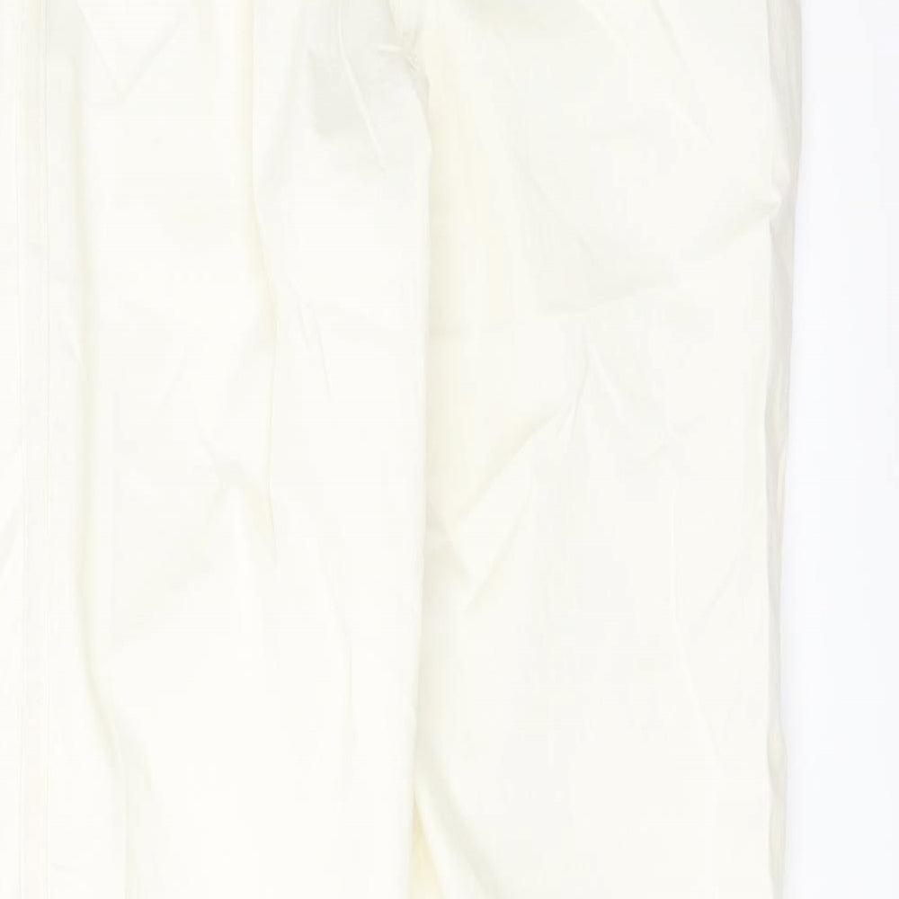 Marks and Spencer Womens Ivory Cotton Chino Trousers Size 6 L28 in Regular Button