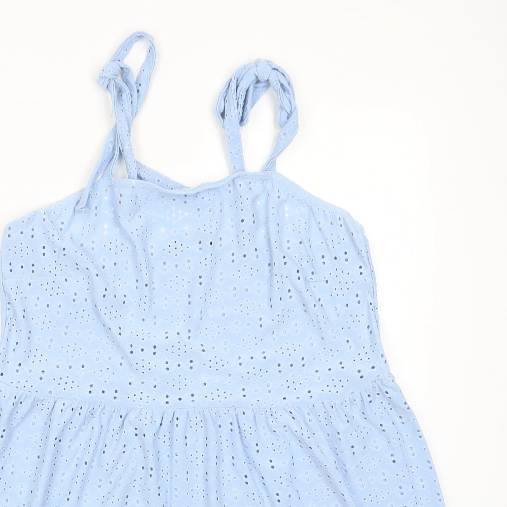Yours Womens Blue Polyester Tunic Tank Size 16 Square Neck - Embroidered