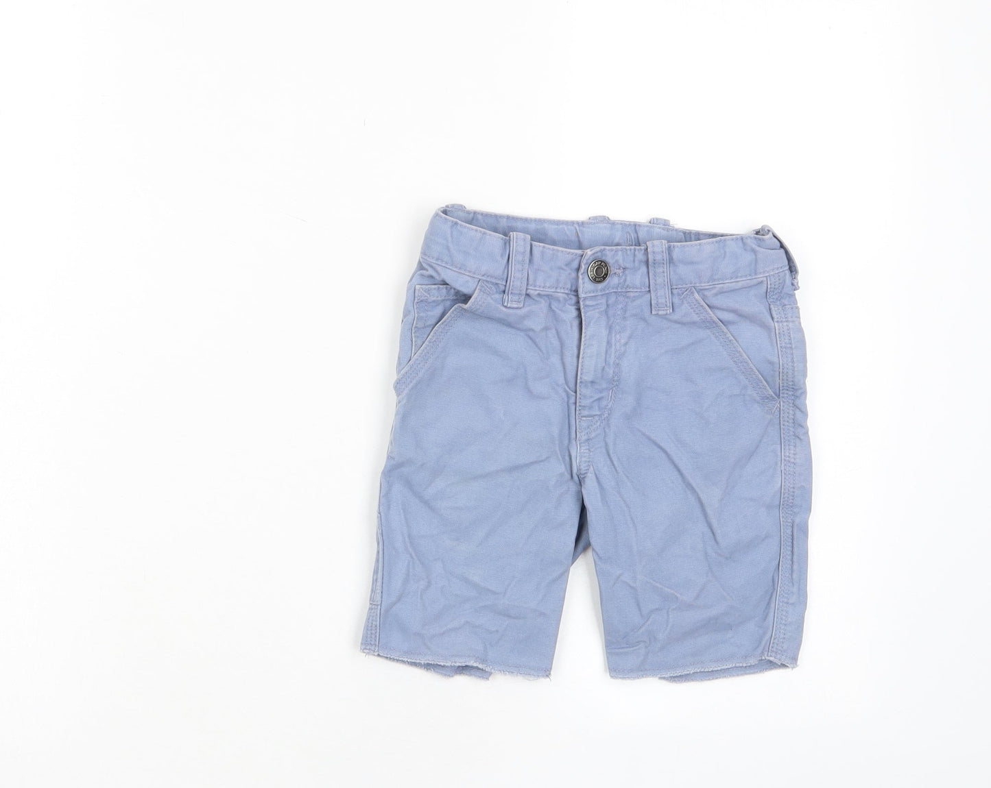 Gap Boys Blue Cotton Bermuda Shorts Size 4 Years Regular Hook & Eye - Pockets, Adjustable waist