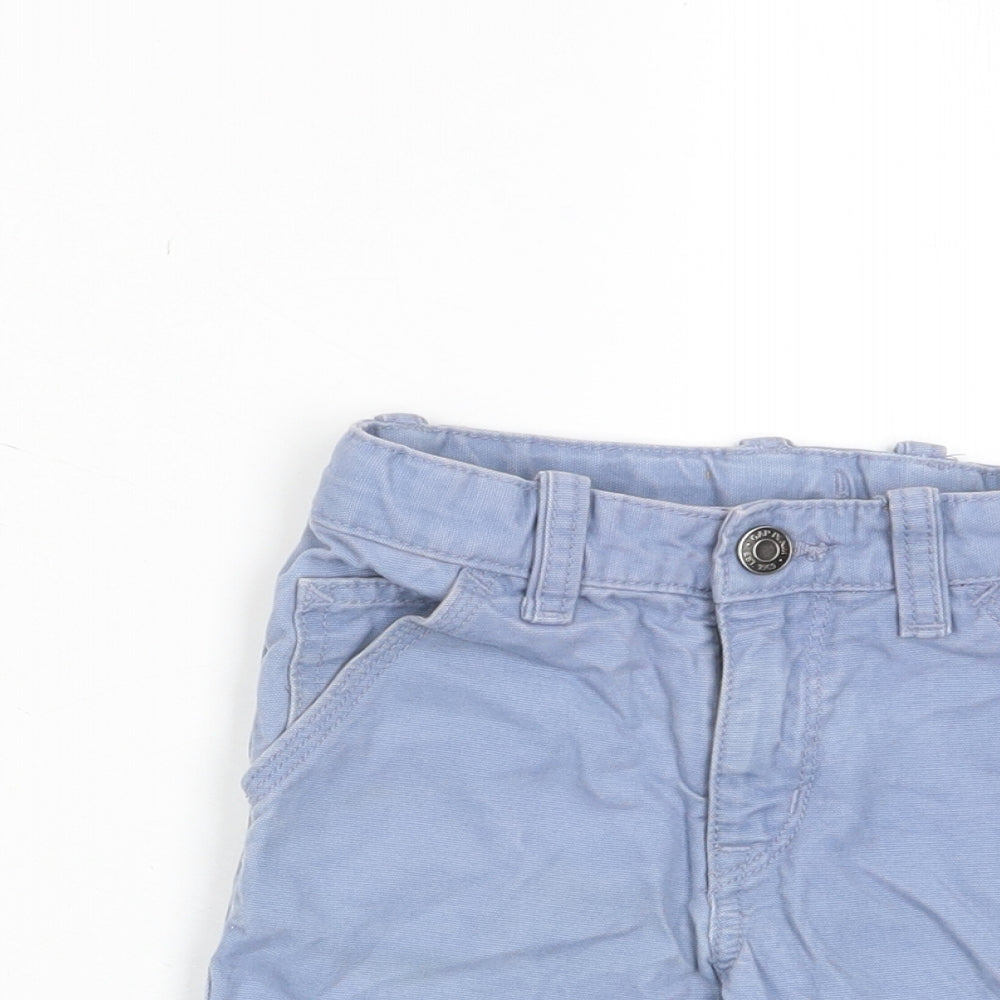 Gap Boys Blue Cotton Bermuda Shorts Size 4 Years Regular Hook & Eye - Pockets, Adjustable waist