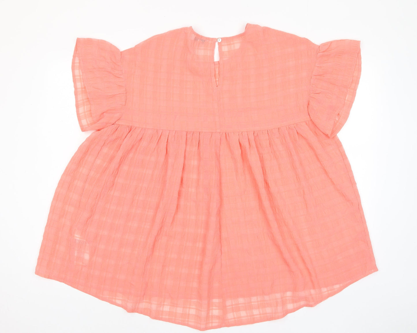 Simply Be Womens Pink Polyester Basic T-Shirt Size 14 Crew Neck - Pleated