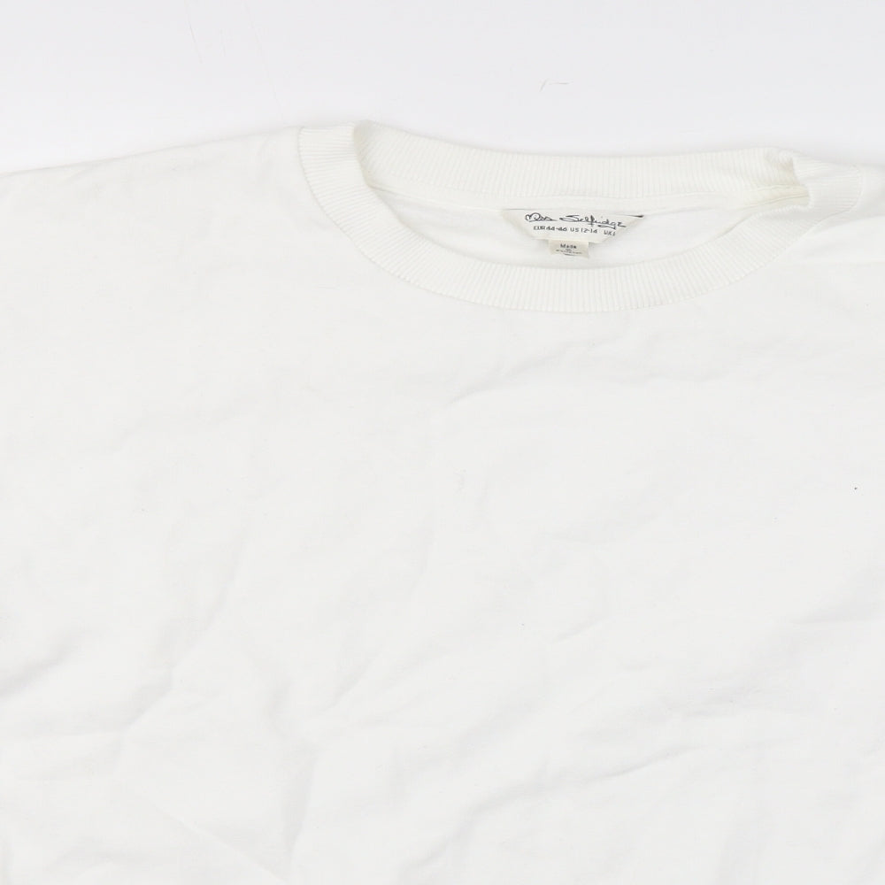 Miss Selfridge Womens White Cotton Pullover Sweatshirt Size L Pullover
