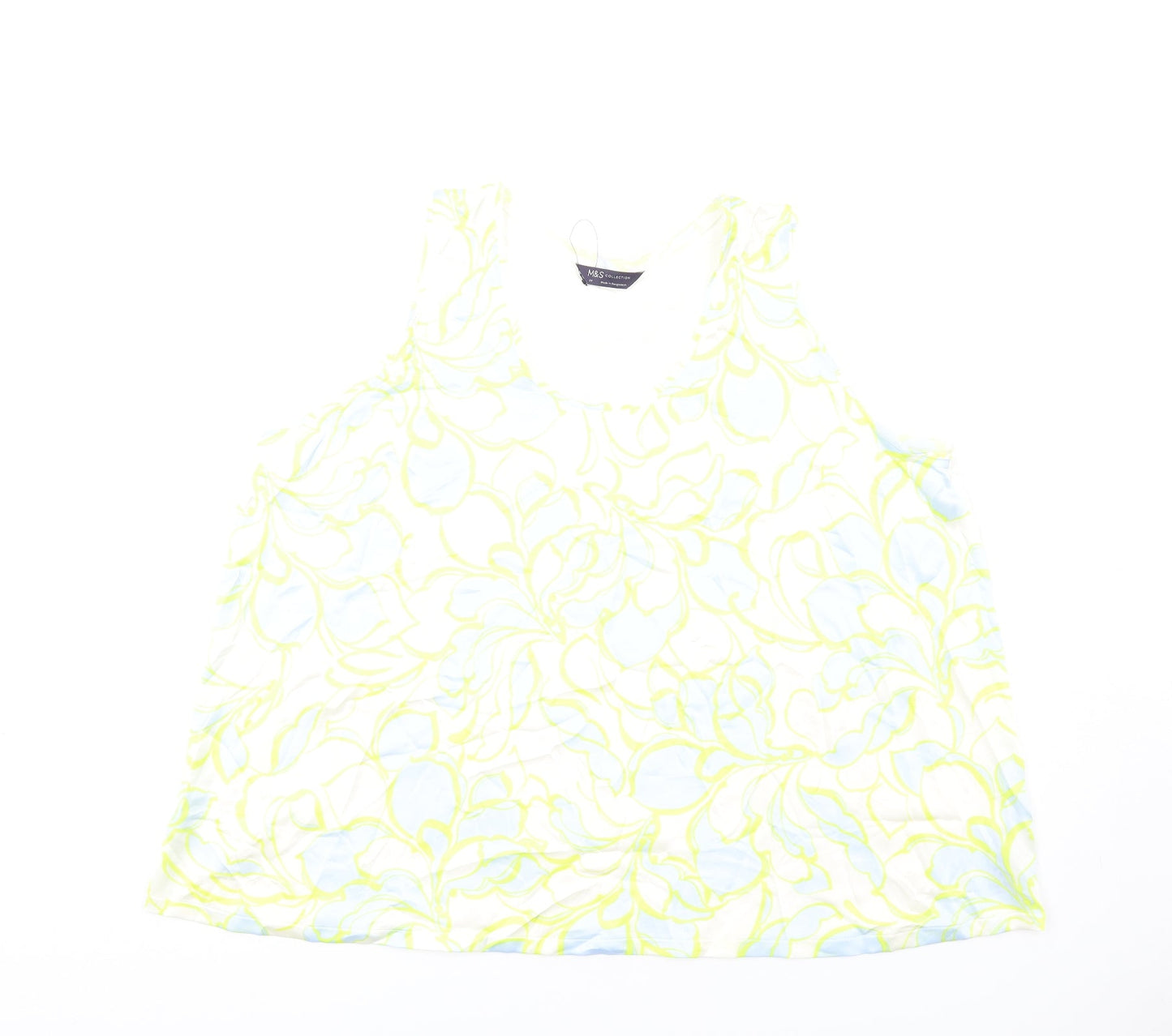 Marks and Spencer Womens Multicoloured Geometric Polyester Basic Tank Size 24 Scoop Neck