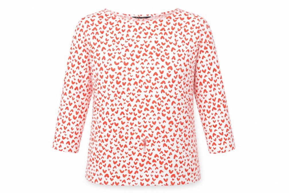 Marks and Spencer Womens White Geometric Cotton Basic T-Shirt Size 10 Round Neck