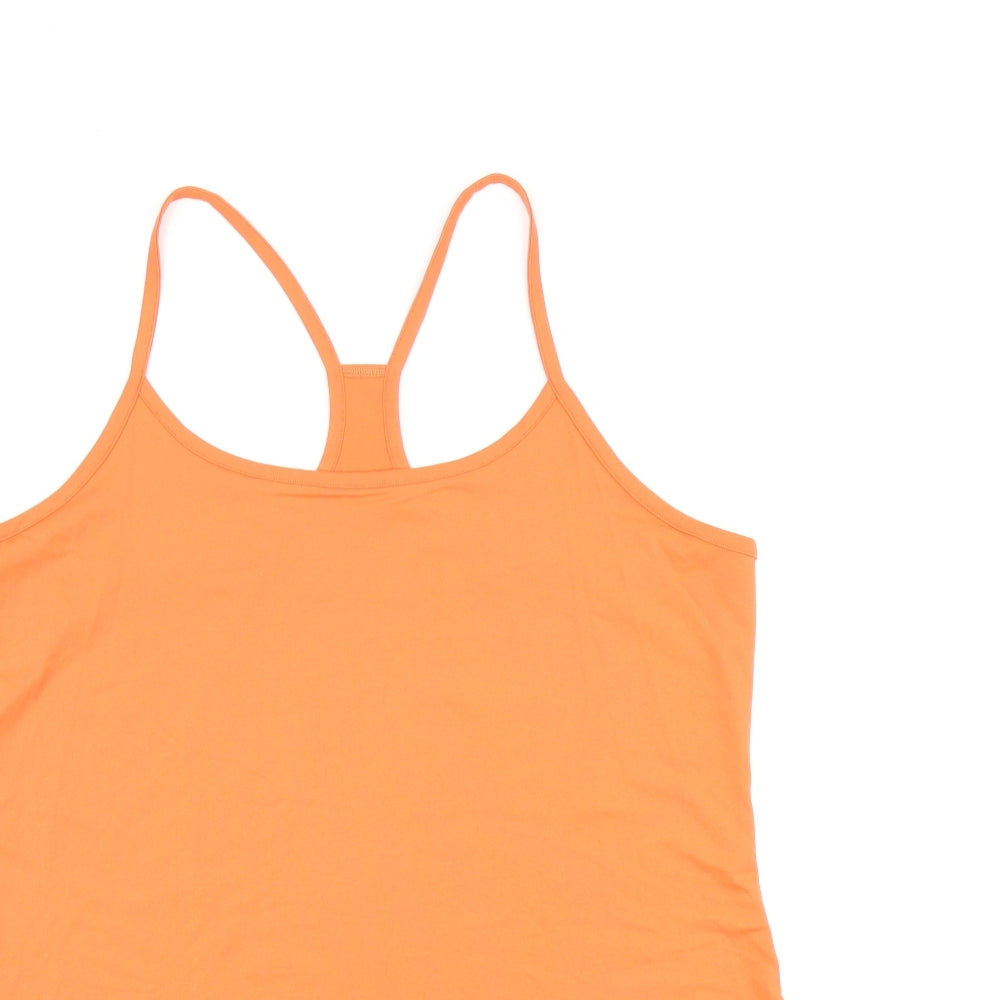 Goodmove Womens Orange Polyester Basic T-Shirt Size 16 Scoop Neck Pullover