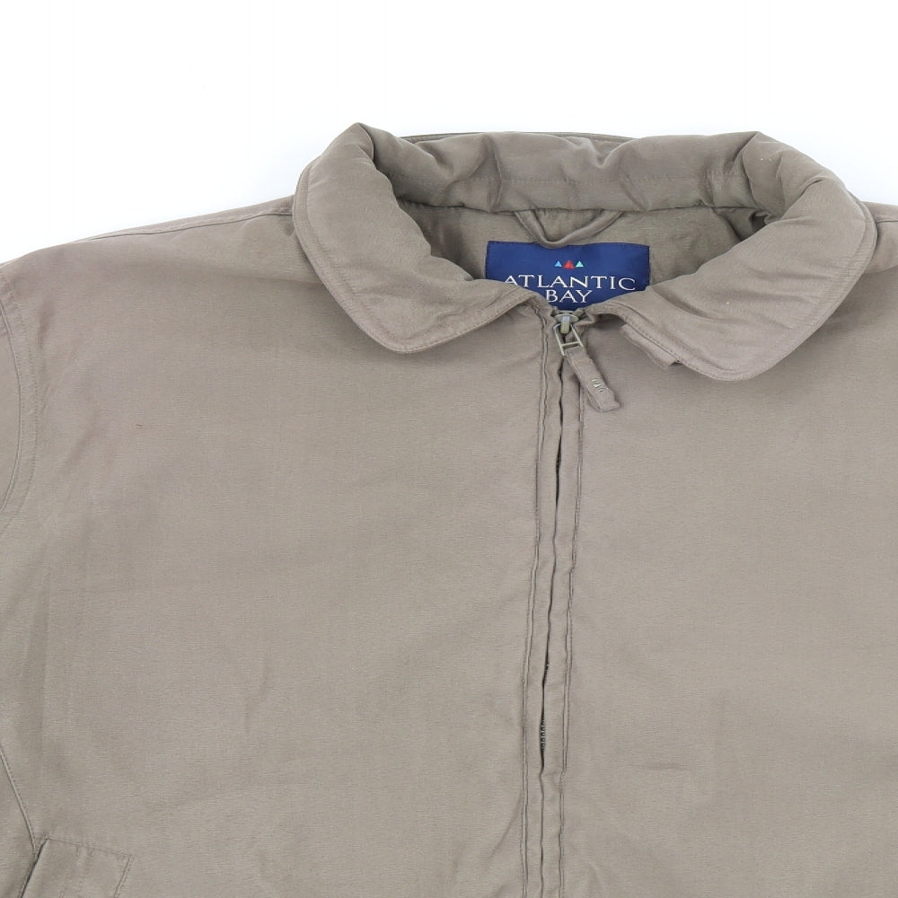 Atlantic Bay Mens Brown Jacket Coat Size XL Zip