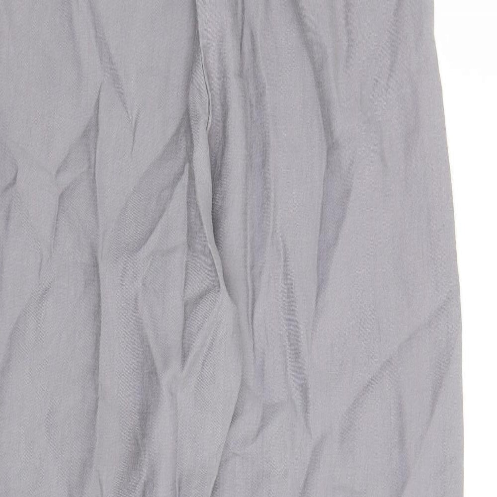 Marks and Spencer Womens Grey Lyocell Capri Trousers Size 8 L24 in Regular Drawstring - Elasticated Waist Pockets