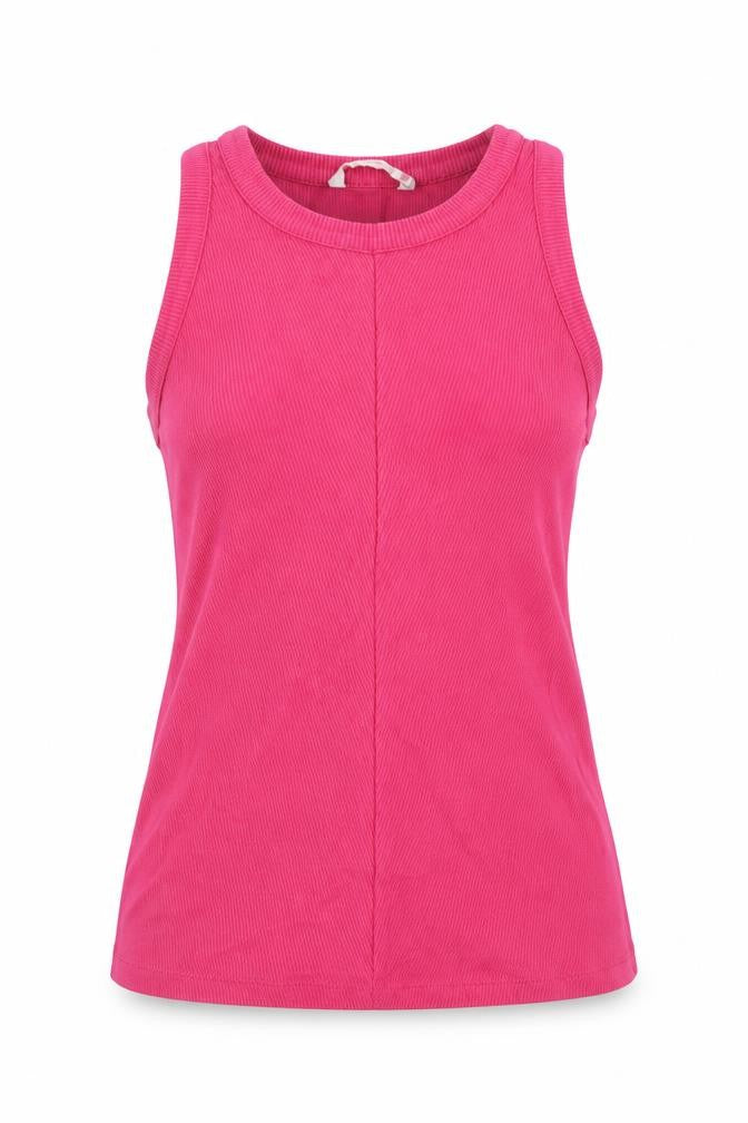 Dressberry Womens Pink 100% Cotton Basic Tank Size M Round Neck