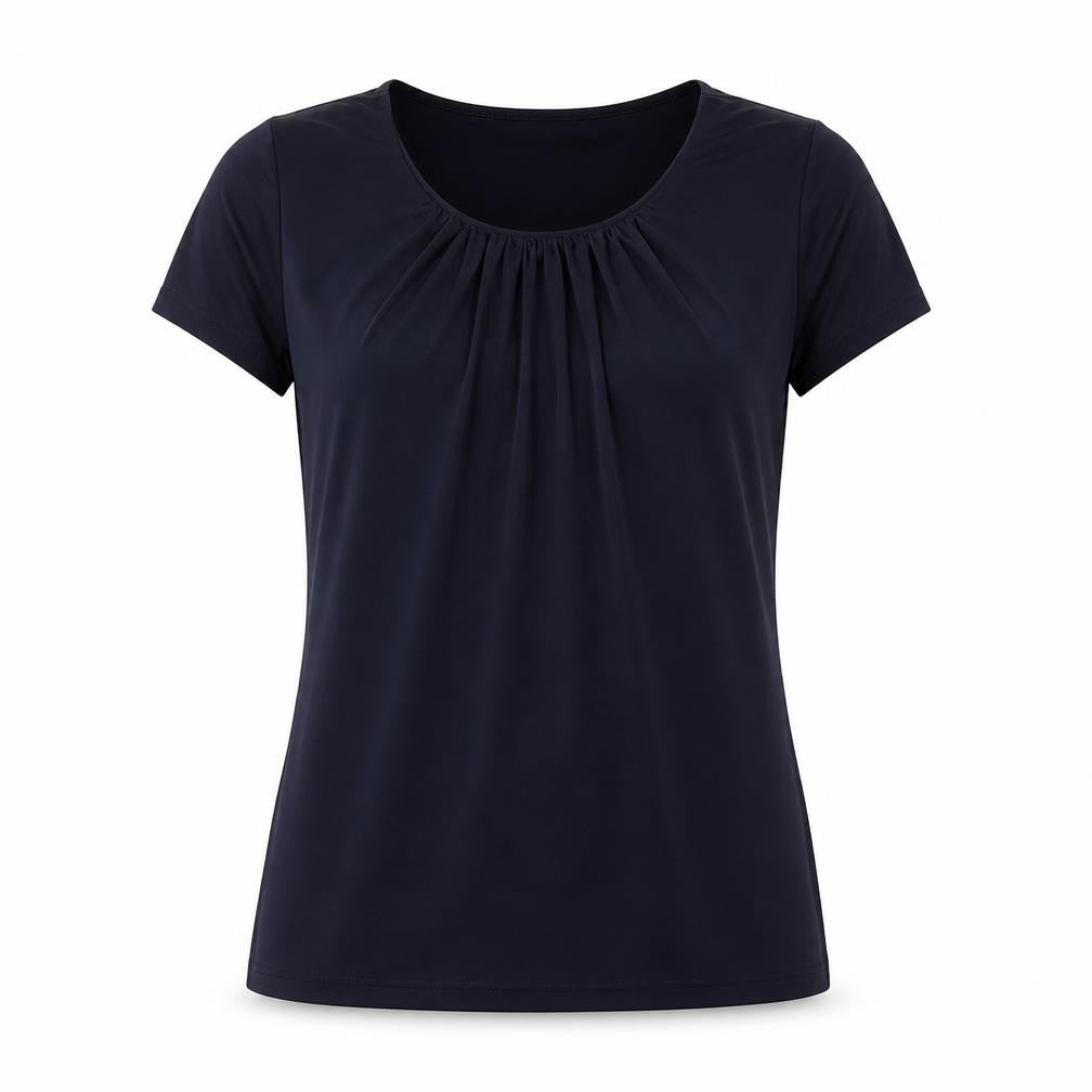 M- Premier Womens Blue Polyester Basic T-Shirt Size 10 Round Neck
