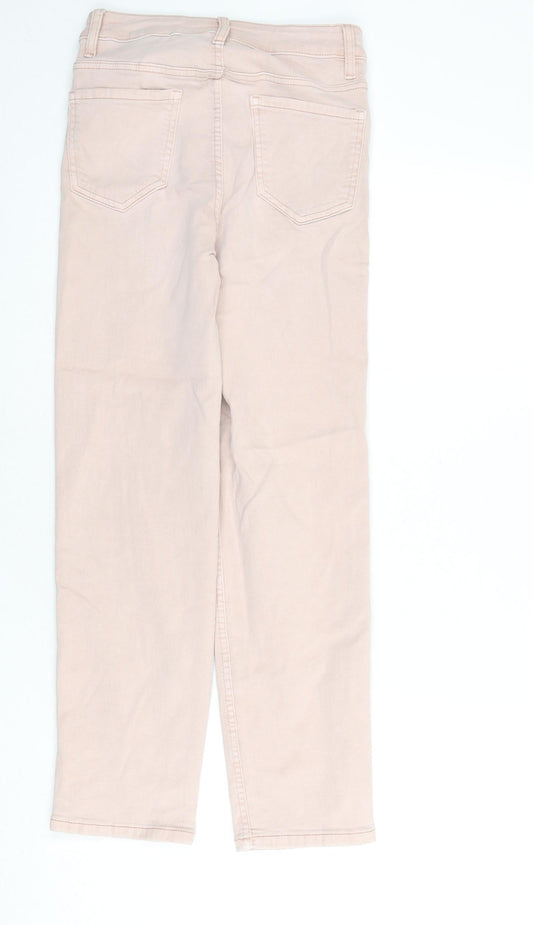 Marks and Spencer Womens Pink Cotton Skinny Jeans Size 6 L24 in Slim Zip - Cropped