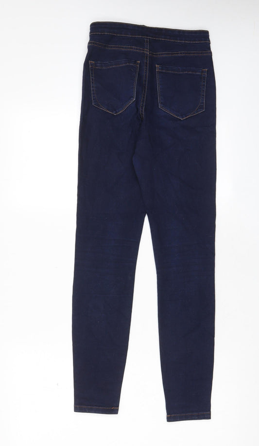 Denim & Co. Womens Blue Cotton Skinny Jeans Size 6 L28 in Regular Zip - Pockets