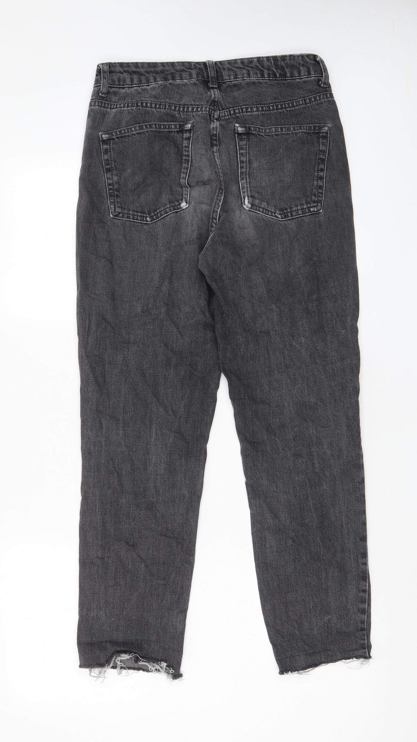 Topshop Womens Grey Cotton Tapered Jeans Size 28 in L34 in Regular Zip - Pockets