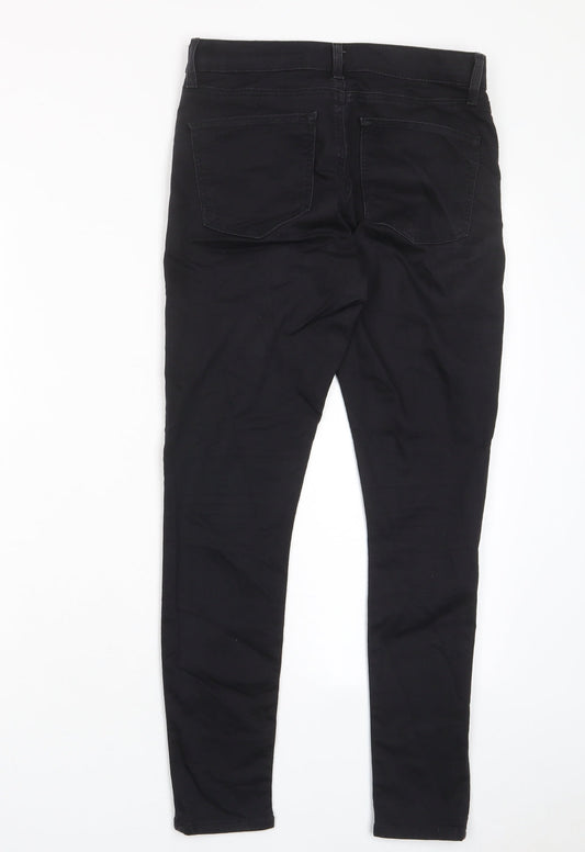 Topshop Womens Black Cotton Skinny Jeans Size 28 in L30 in Regular Zip - Pockets