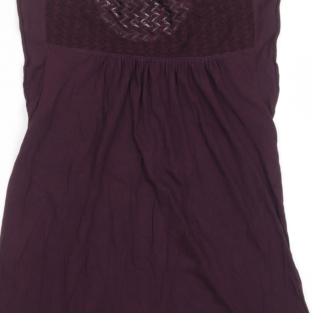 Gap Womens Purple Cotton Basic T-Shirt Size S Crew Neck