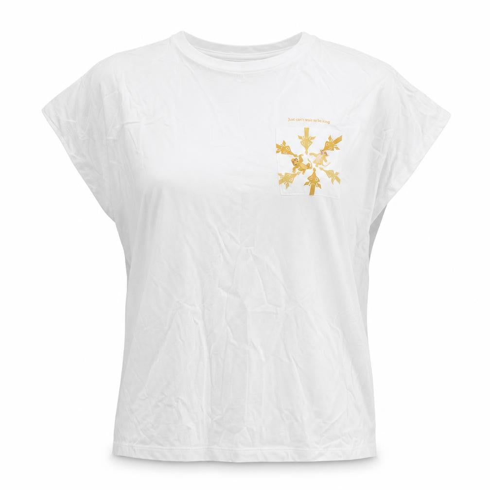 Uniqlo Womens White Cotton Basic T-Shirt Size XS Round Neck - Disney Lion King