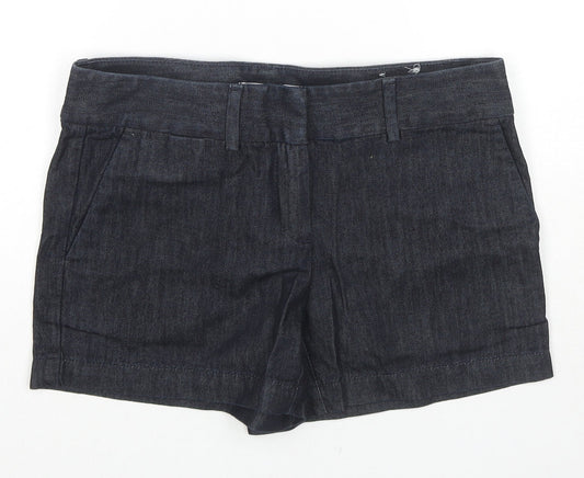 Ann Taylor Womens Blue Cotton Hot Pants Shorts Size 30 in L3 in Regular Zip