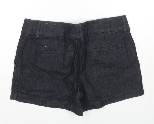 Ann Taylor Womens Blue Cotton Hot Pants Shorts Size 30 in L3 in Regular Zip