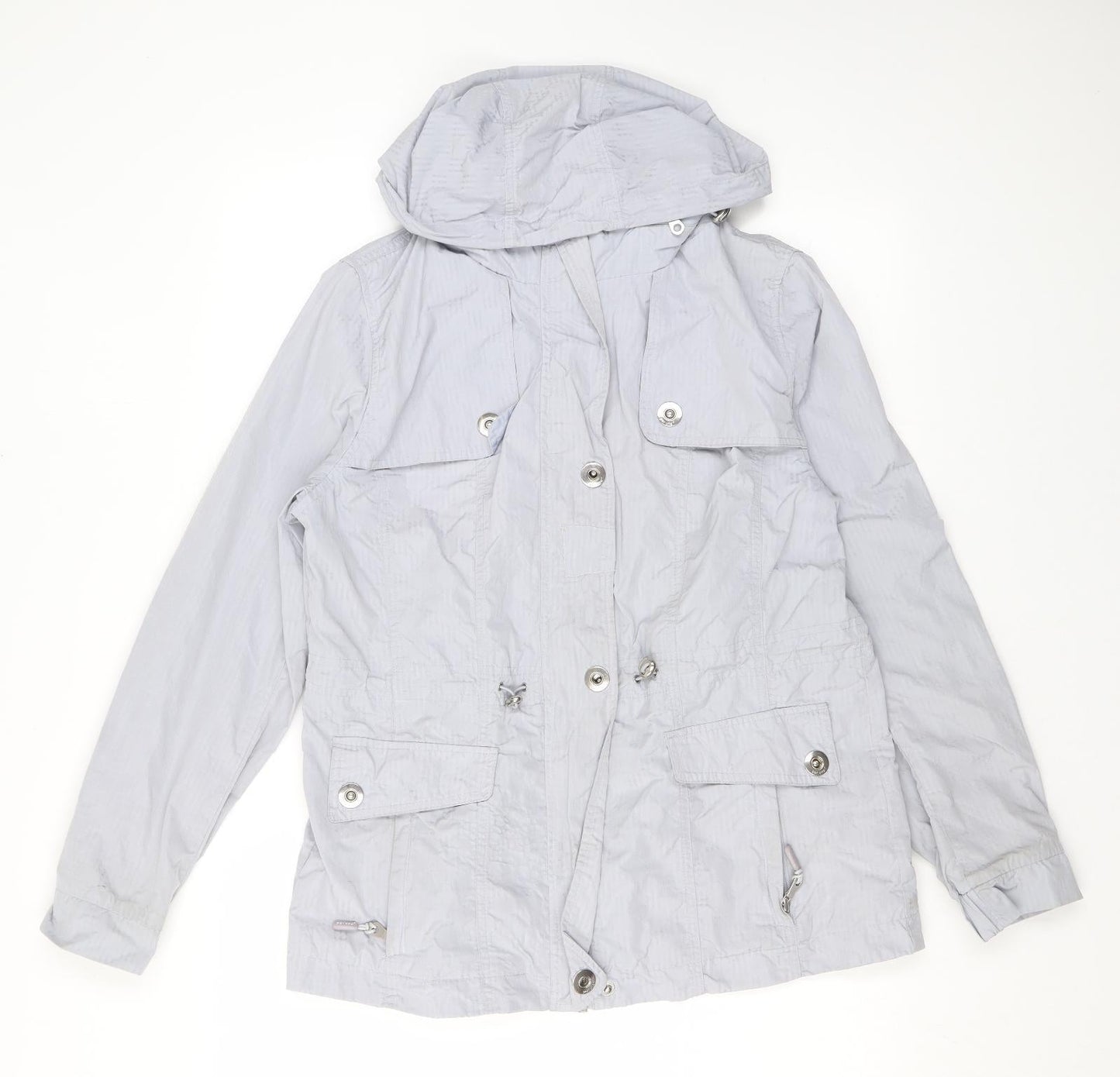 Per Una Womens Grey Rain Coat Coat Size 12 Zip