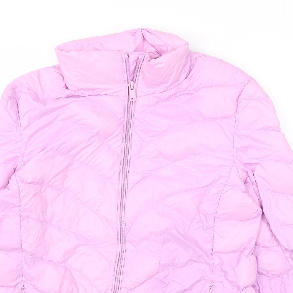 Marks and Spencer Womens Pink Puffer Jacket Coat Size 6 Zip