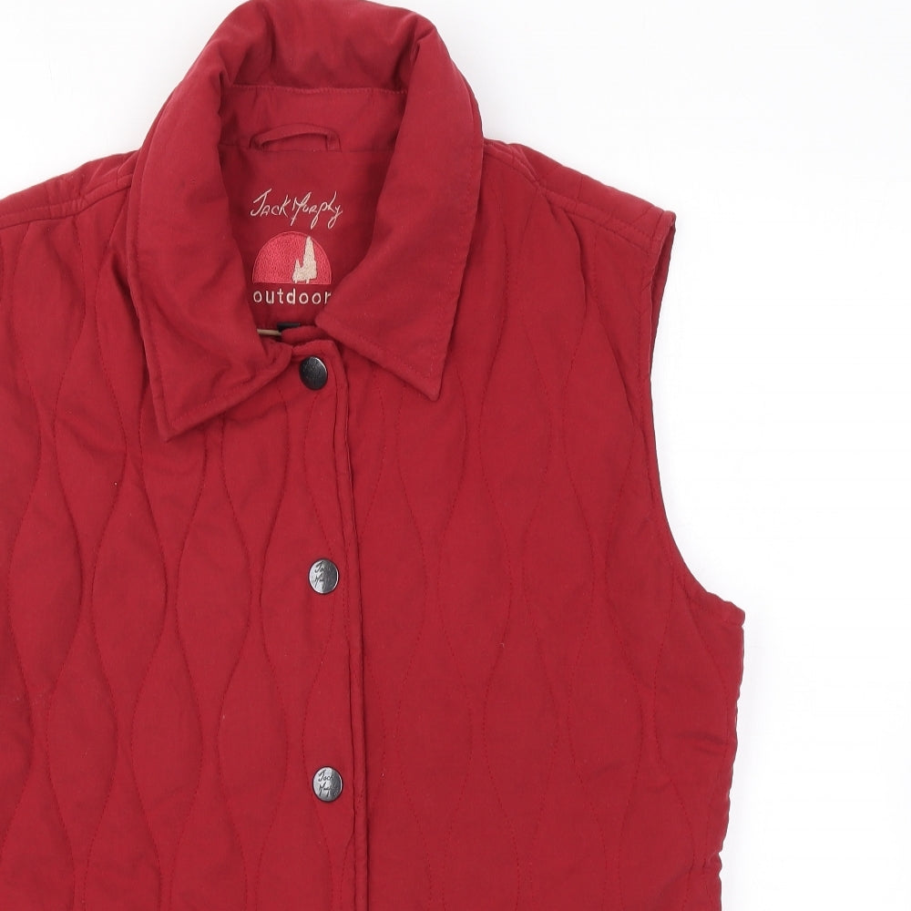 Jack Murphy Womens Red Gilet Coat Size 10 Zip