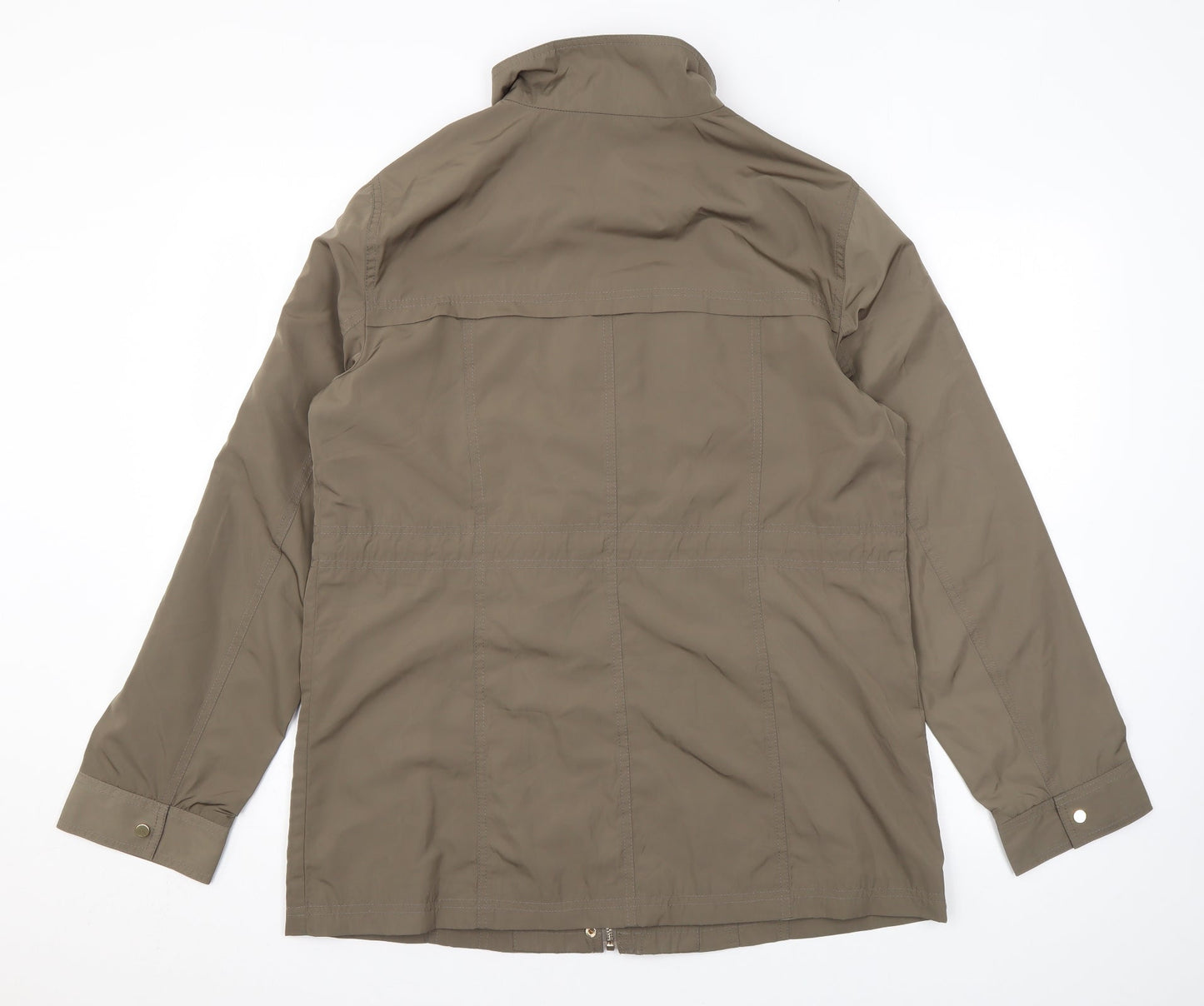 Classic Womens Brown Rain Coat Coat Size 14 Zip