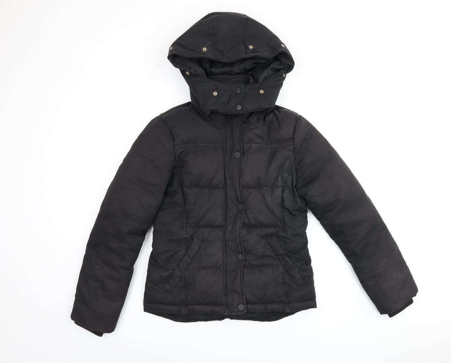 Topshop Womens Black Puffer Jacket Coat Size 6 Zip