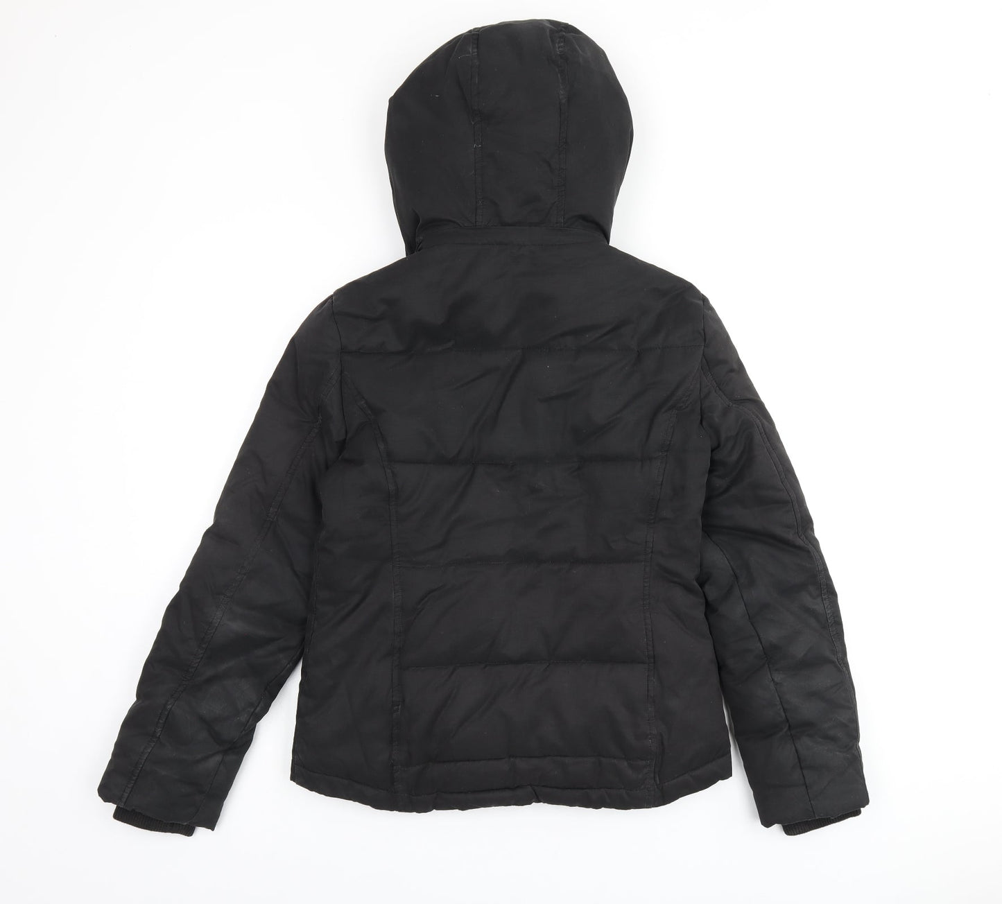 Topshop Womens Black Puffer Jacket Coat Size 6 Zip