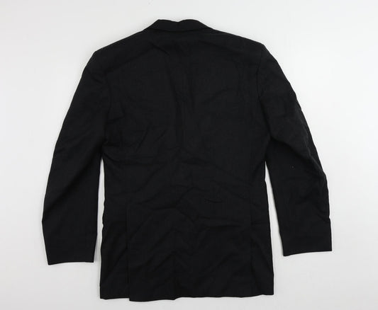 St Michael Mens Black Wool Jacket Suit Jacket Size 38 Regular