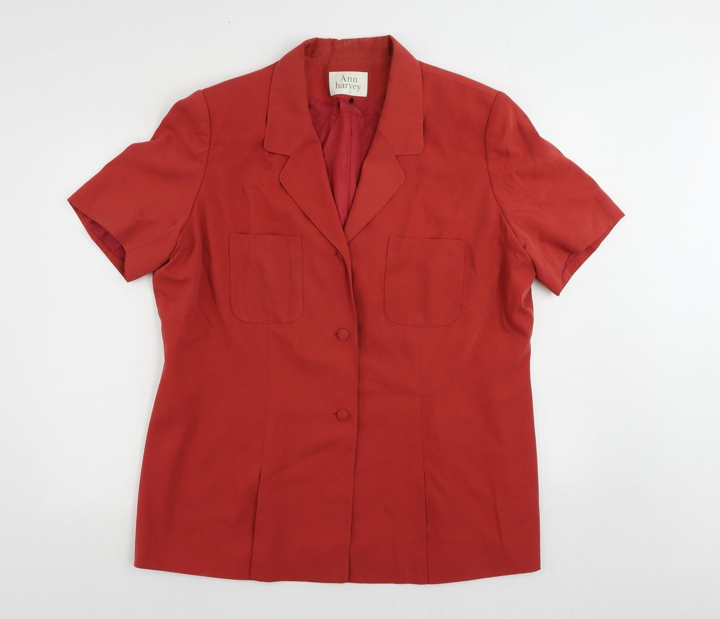Ann Harvey Womens Red Jacket Coat Size 20 Button