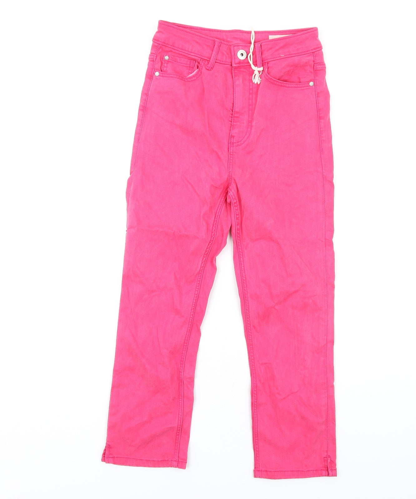 Marks and Spencer Womens Pink Cotton Skinny Jeans Size 6 L24 in Regular Zip