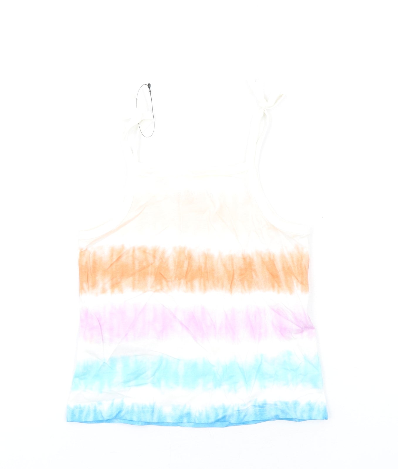 Marks and Spencer Girls Multicoloured Geometric Cotton Basic Tank Size 4-5 Years Square Neck Pullover
