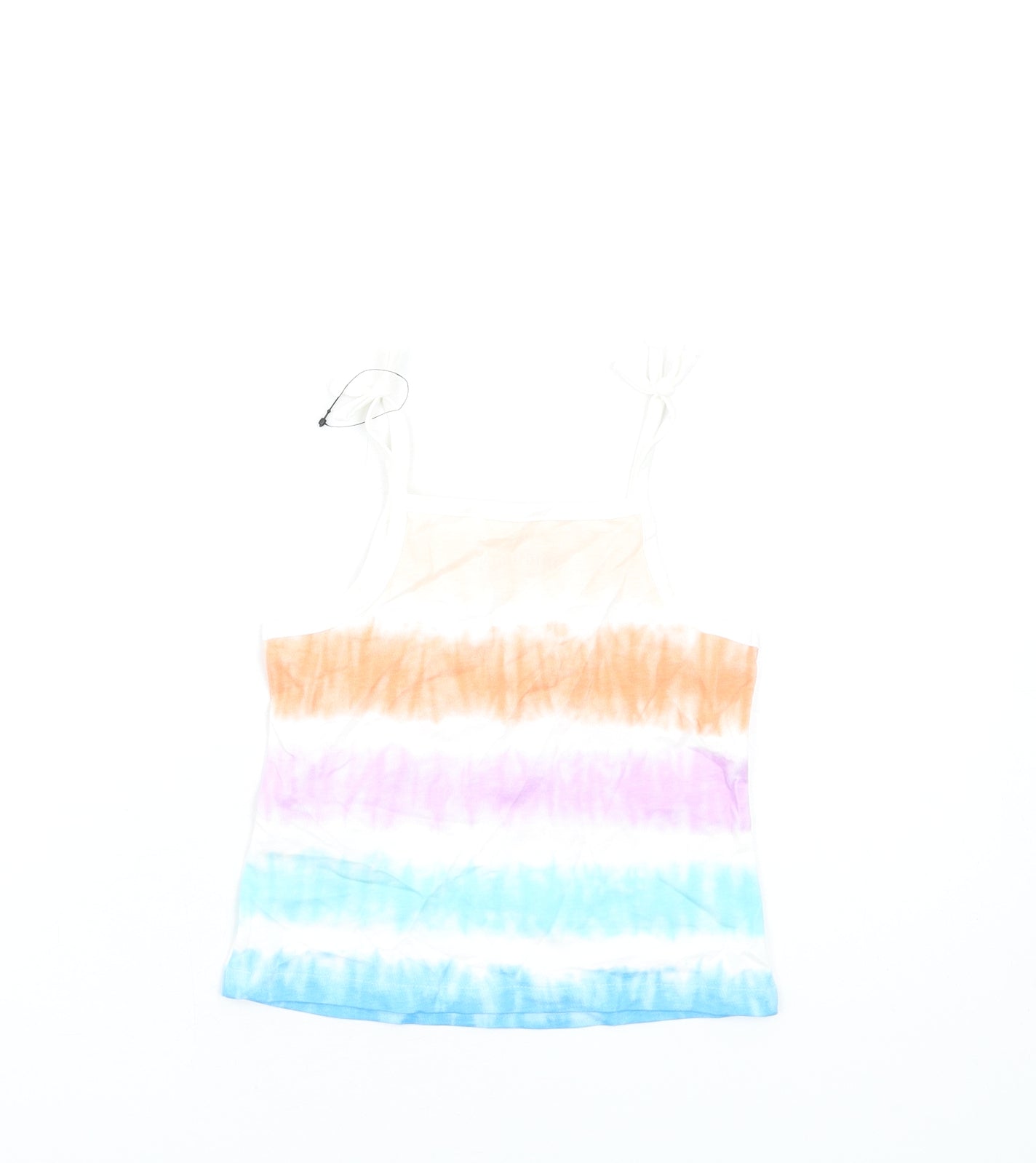Marks and Spencer Girls Multicoloured Geometric Cotton Basic Tank Size 2-3 Years Square Neck Pullover