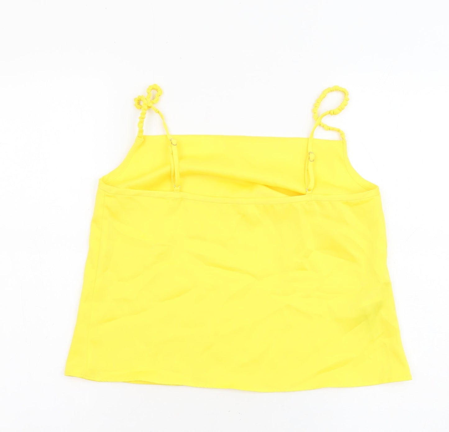 Mango Womens Yellow Polyester Camisole Tank Size S Cowl Neck - Cropped