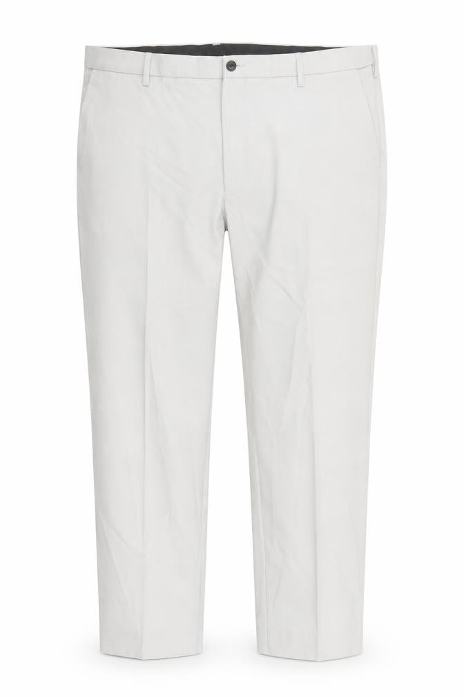 Marks and Spencer Mens Grey Polyester Trousers Size 44 in L28 in Regular Zip - Pockets Short Leg