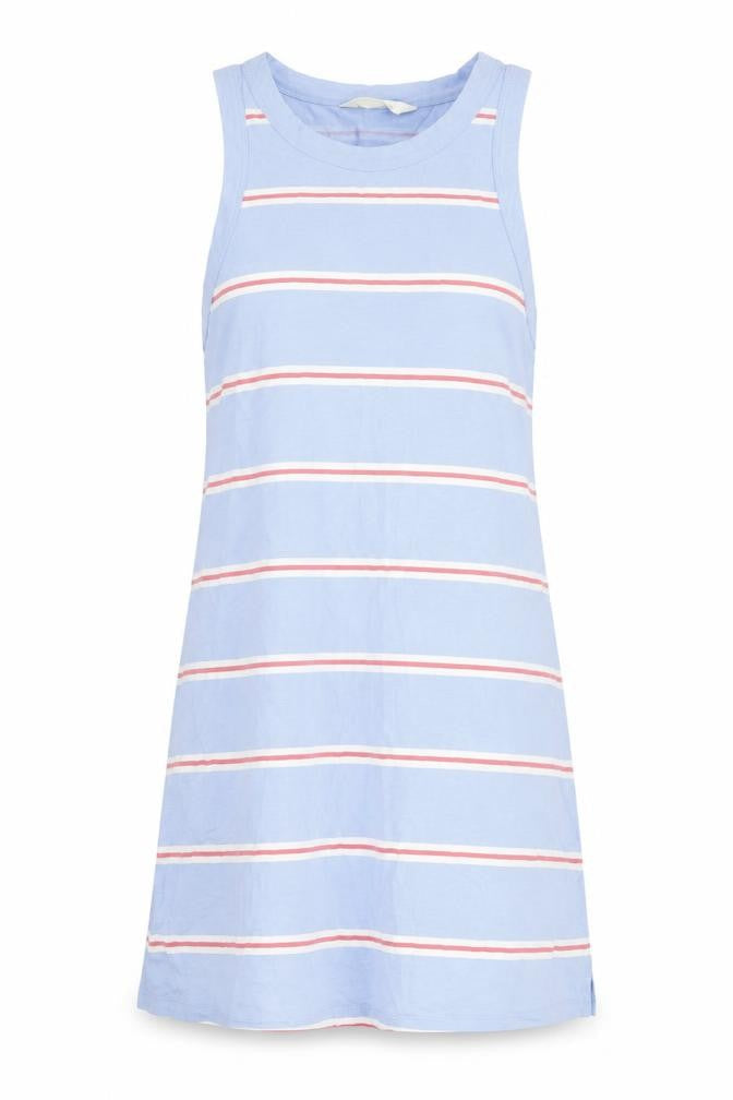 Marks and Spencer Womens Blue Striped Cotton Top Dress Size S