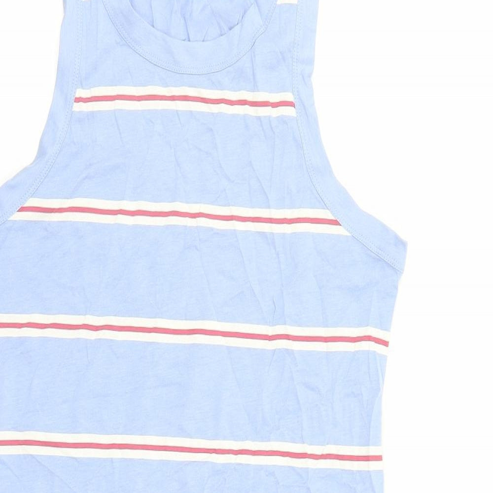 Marks and Spencer Womens Blue Striped Cotton Top Dress Size M