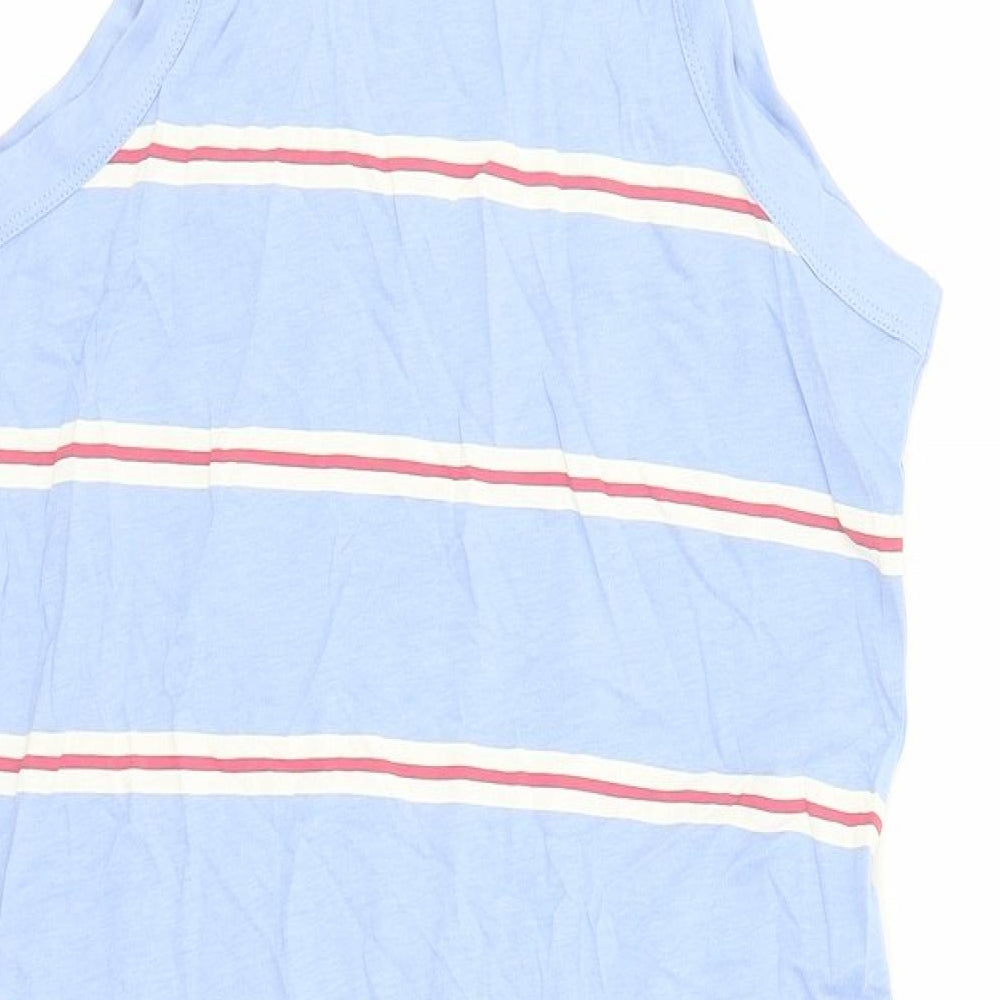 Marks and Spencer Womens Blue Striped Cotton Top Dress Size M