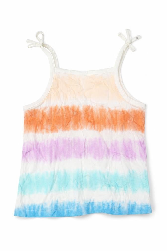 Marks and Spencer Girls Multicoloured Striped Cotton Basic Tank Size 3-4 Years Square Neck Pullover