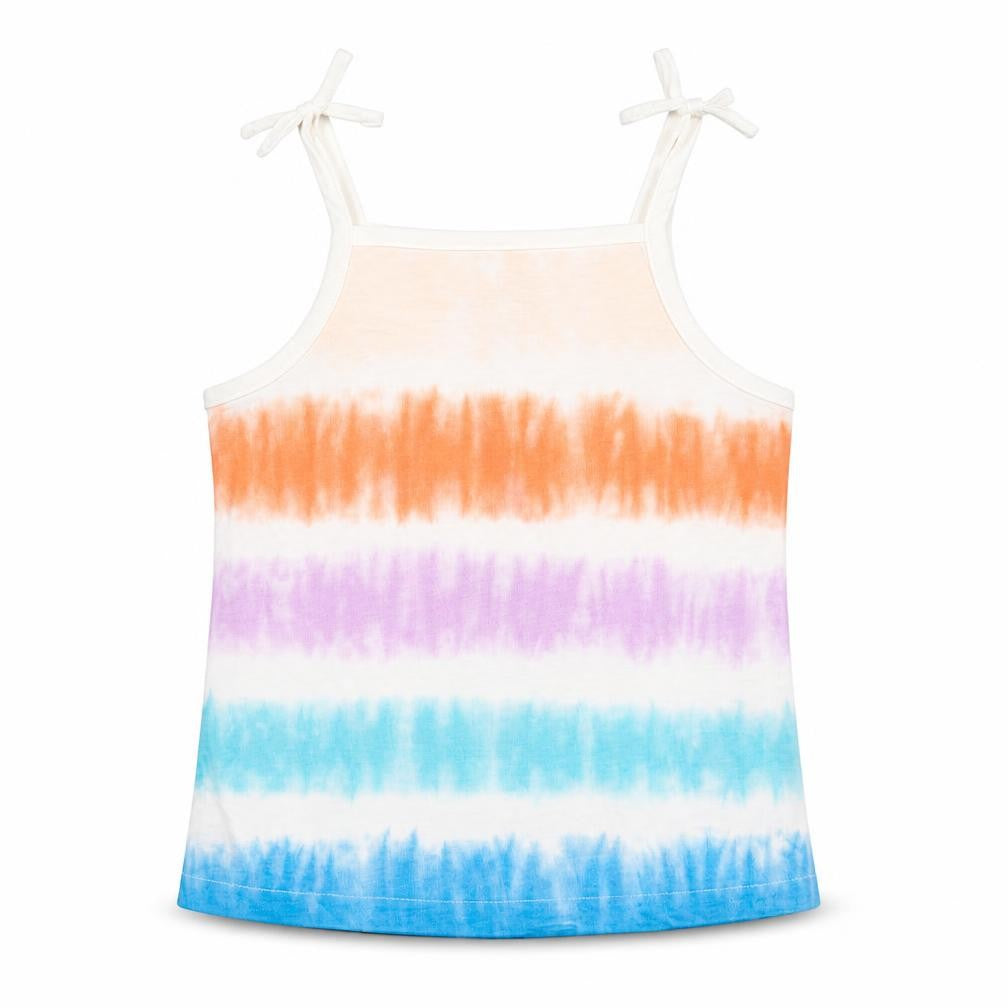 Marks and Spencer Girls Multicoloured Striped Cotton Basic Tank Size 5-6 Years Square Neck Pullover
