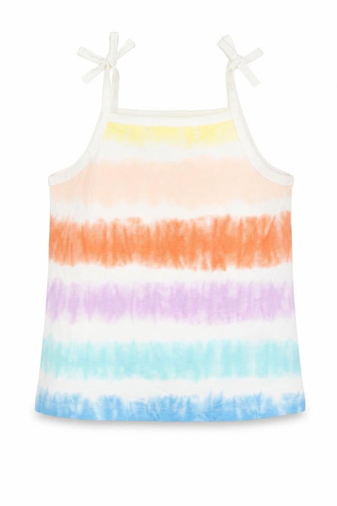 Marks and Spencer Girls Multicoloured Striped Cotton Basic Tank Size 4-5 Years Square Neck Pullover
