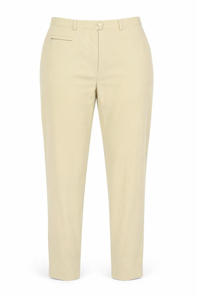 Steilmann Womens Yellow Polyester Trousers Size 14 L29 in Regular Zip - Zip
