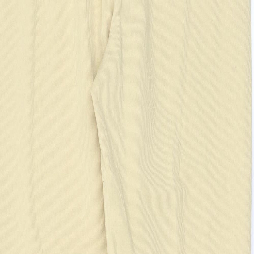Steilmann Womens Yellow Polyester Trousers Size 14 L29 in Regular Zip - Zip