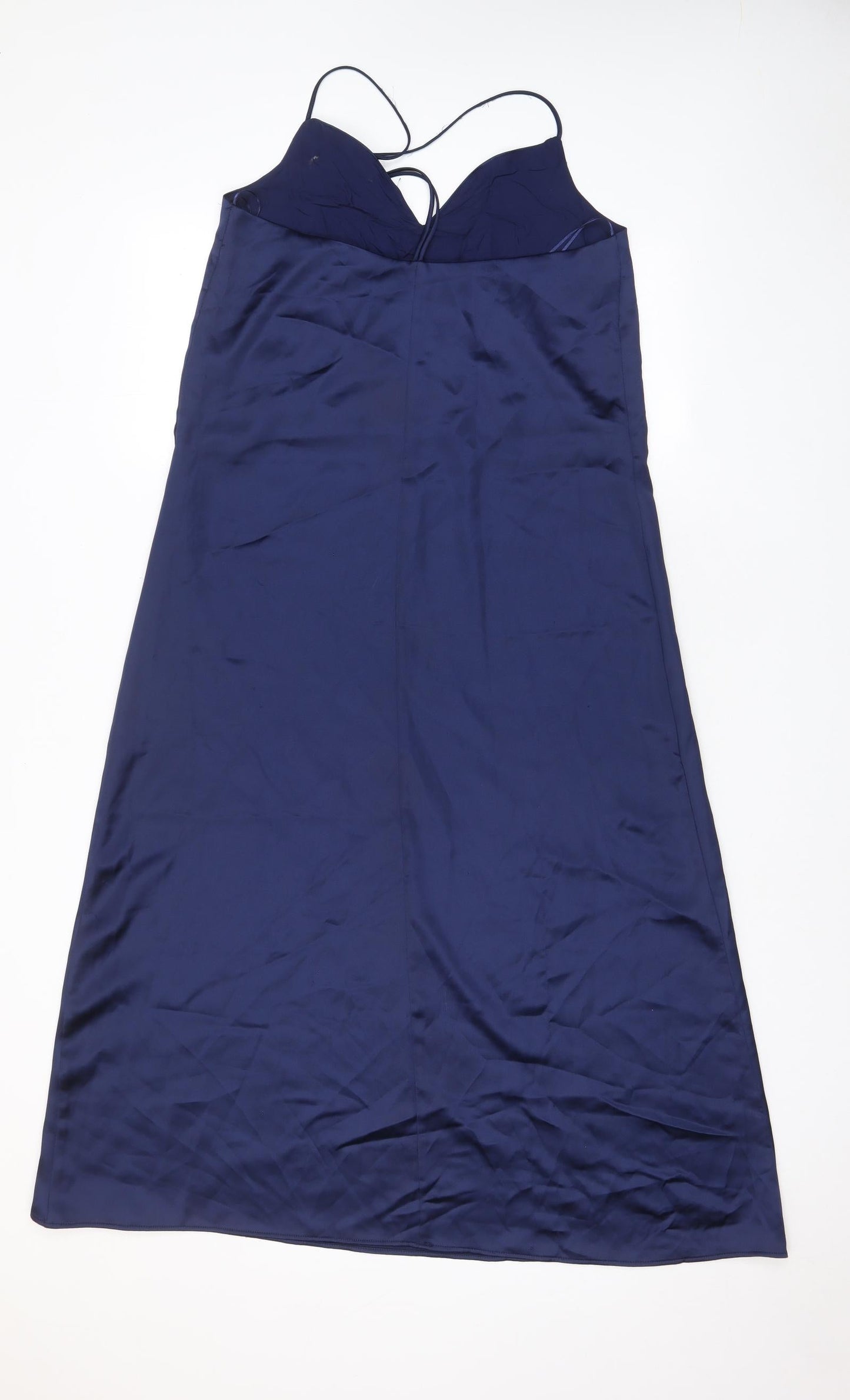 Zara Womens Blue Polyester A-Line Size S Halter Pullover