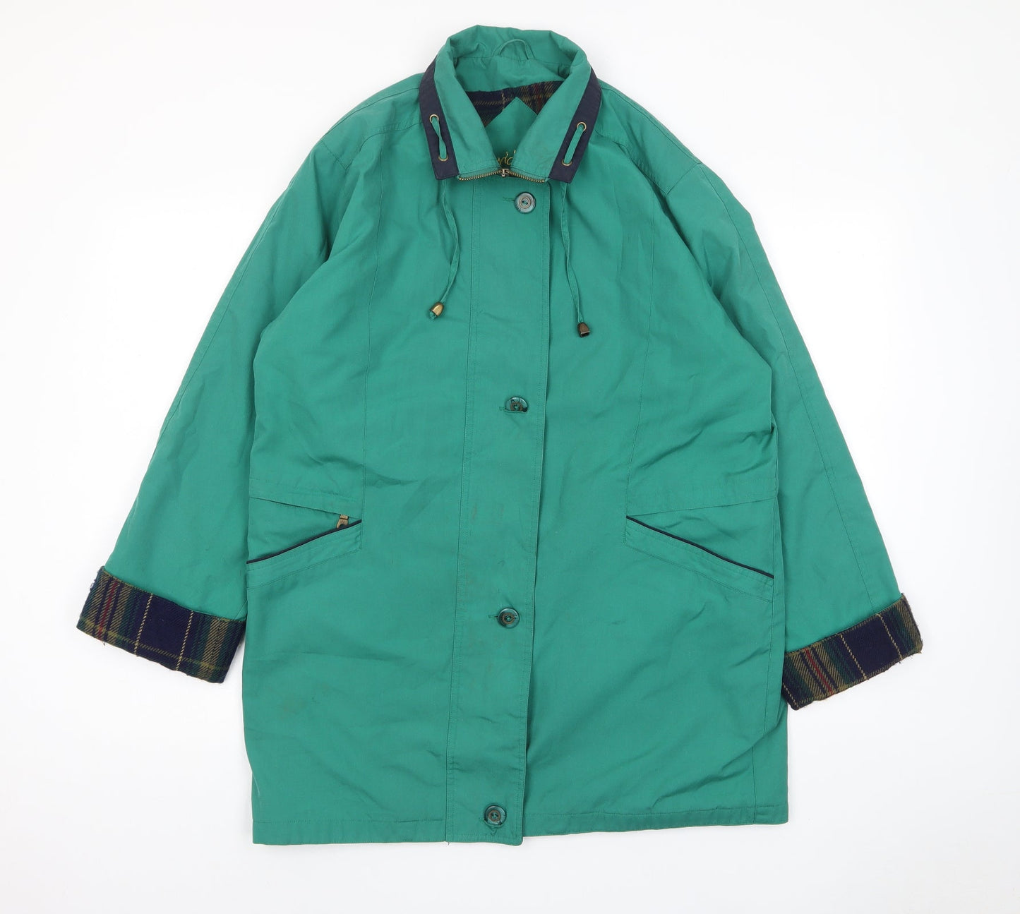 David Barry Womens Green Jacket Size 16 Zip - Pockets