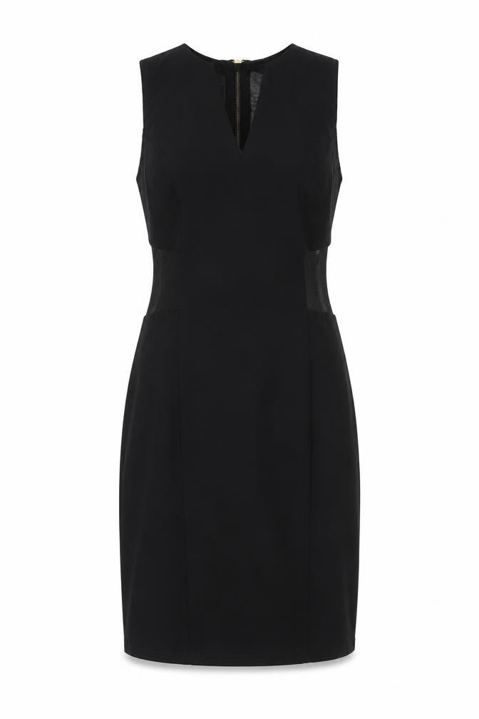 New Look Womens Black Viscose A-Line Size 10 Crew Neck Zip