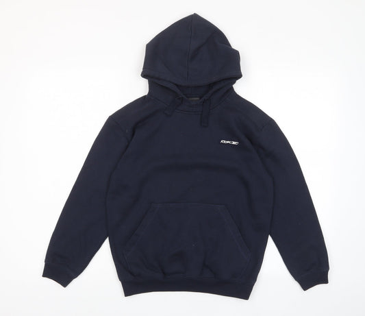 Reebok Boys Blue Cotton Pullover Hoodie Size 10 Years Pullover - Logo, Pockets