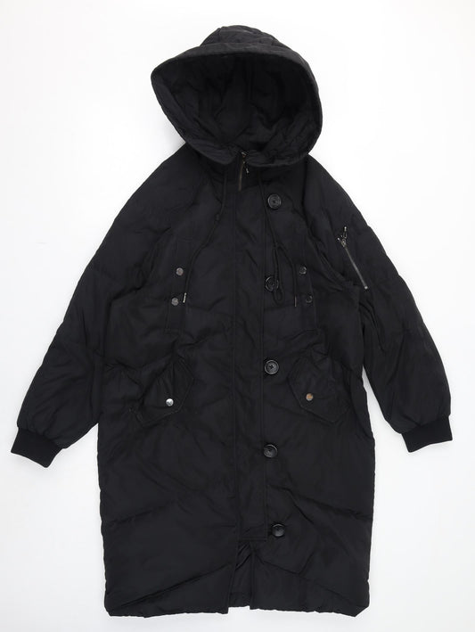 La Babité Womens Black Quilted Coat Size S Zip