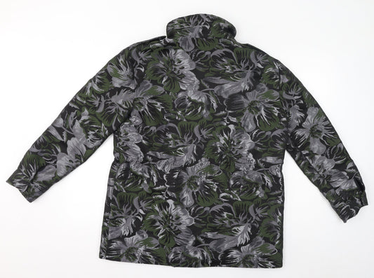 NEXT Womens Black Floral Jacket Size 12 Zip